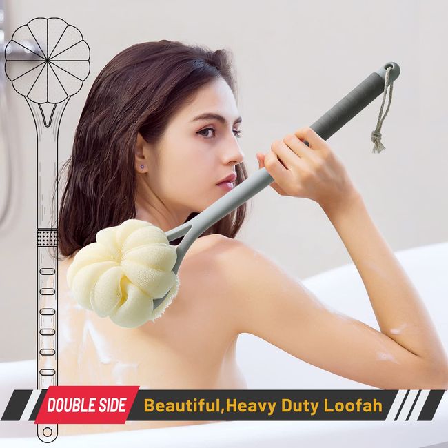 Spa Shower Body Brush Long Handled Loofah Back Scrubber Skin