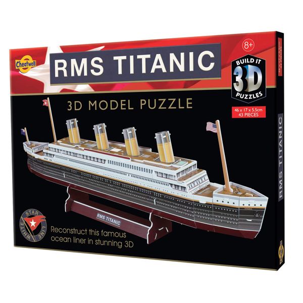 Cheatwell Games - BYO 3D Titanic - 3D Puzzles For Kids & Adults - Model Kit To Build - Gift For Children and Adults - 43 Pieces - Ages 8+