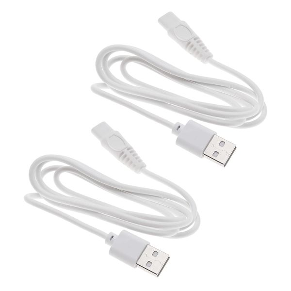 2PCS USB Shaver Charger Cable Compatible with Finishing Touch Flawless Legs Razor Replacement Ladies Legs Razor Charger Cord 5V 1M Power Cord White