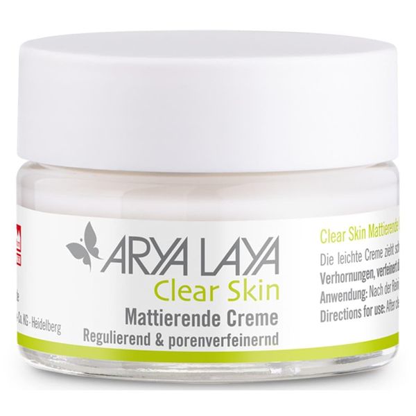 ARYA LAYA Clear Skin Mattierende Creme, 50 ml: reguliert die Talgproduktion, verfeinert die Poren & beruhigt das Hautbild, bei fettiger & öliger, unreiner Mischhaut, Rosacea & Spätakne, vegan, 50 ml