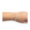 Silver Colour Round Beads (5 mm) Stretchable Bracelet