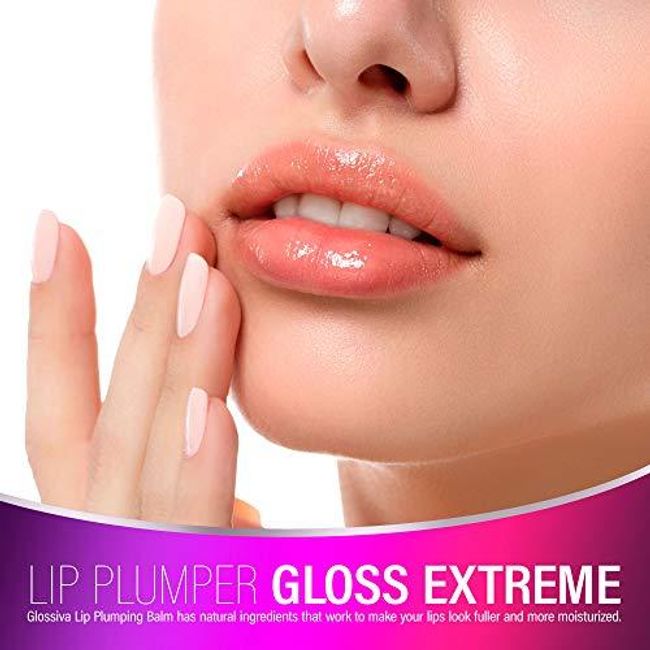Glossiva Lip Plumping Balm - Lip Enhancer - Clear Lip Gloss - Extreme Results