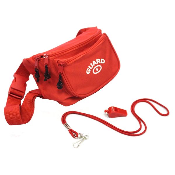 Adoretex Guard Fanny Pack Whistle with Lanyard Equipment Set Red