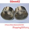 2 Pcs 50mm Diamond Drill Bits Set Hole Saw Cutting Tool Glass Granite Ceramic