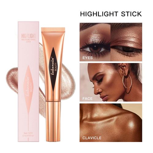 zalati Liquid Highlighter 12ml Face Highlighters Stick Long-lasting, Natural for Eyes Face - Dark
