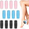 Callus Remover Replacement Rollers, Extra Coarse Mineral, Diamond Particles, 12-Pack, 3 Roughness Levels