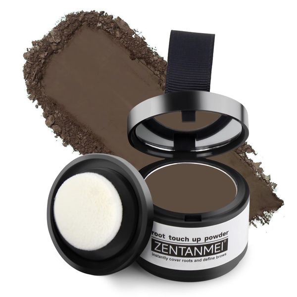 ZENTANMEI Root Touch Up Hairline Powder Instantly Hair Powder for Thinning Hairline Cover Up Conceals Hair Loss Thin Hair Receding Hairline Shadow Filler for Men & Women (Medium Brown)