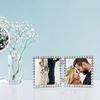 4x4 Silver Metal Sparkle Double Frame - Clear Brilliance