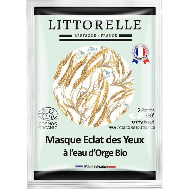 Littorelle - Augenmaske - Bio-Zertifiziert - Augenpatch 360° - Gegen Augenringe, Tränensäcke, Anti-Aging - Spendet Feuchtigkeit, glättet, mattiert- Made in France – 99% Natürlichen Ursprung