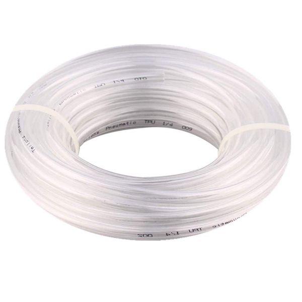 JUNZHIDA Pneumatic Tubing Pipe 1/4" OD Clear Air Compressor PU Line Hose Tube for Water Fluid Transfer 10Meter 32.8ft