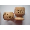 Personalised wooden Napkin ring barrel shaped pyrography