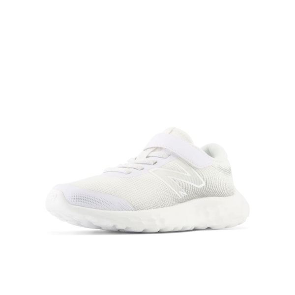 New Balance Baby DynaSoft 520 V8 Bungee Running Shoe, White/Optic White, 2 US Unisex Infant