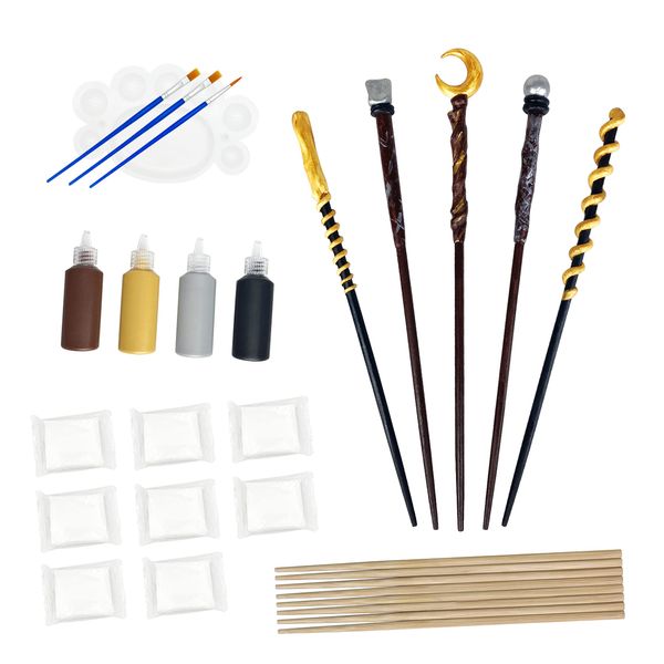 Magic Wand Making Kit for Kids Adults DIY Craft Set Wizard Birthday Party Supplies Make Your Own Wands 24-Piece