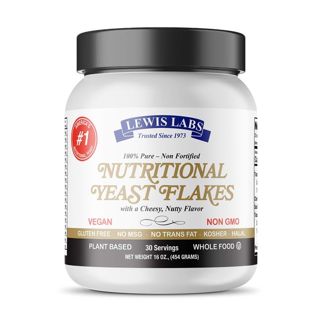 Pure Natural Non-Fortified Nutritional Yeast Flakes (8 oz.) Whole Food Based