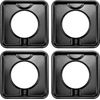 SGP-400 4 Pack Chrome Square Gas Range Drip Pan Black Porcelain 7.75” Replace