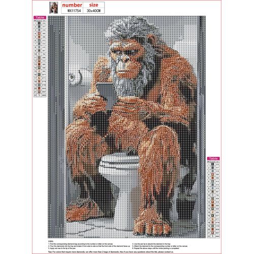 MXJSUA Bigfoot Diamond Painting Kits for Adults, 5D Diamond Art Kits for Beginners, DIY Full Round Drill Picture with Diamond for Home Wall Decor, 12x16 Inch
