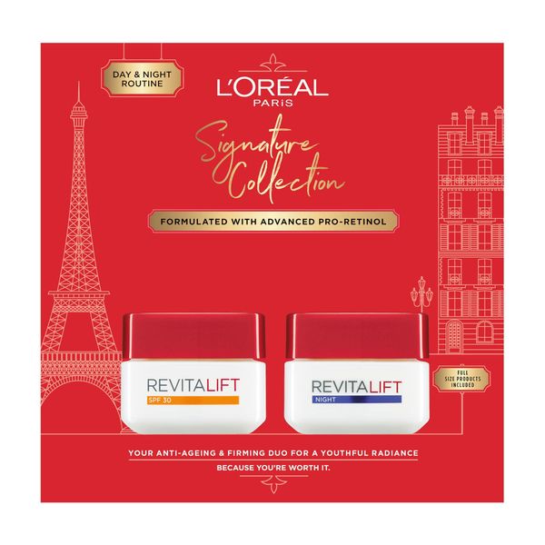 L’Oréal Paris Gift Set, Includes Day and Night Cream, Revitalift Pro Retinol Day and Night Giftset For Anti-Wrinkle, Firmness and Hydration, Signature Collection