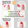 Modelones Gel Top Coat and Base Coat, 2Pcs 10ml Gel Nail Polish No Wipe Top and Base Coat Set, Glossy Shine Long Lasting LED Soak Off For Home DIY and Nail Salon