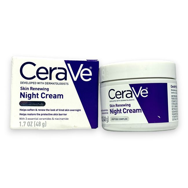 CeraVe Skin Renewing Night Cream Peptide Complex  1.7oz./48g New In Box