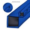 DiBanGu Men's Solid Royal Blue Ties Wedding Plain Necktie Pocket Square Cufflink Tie Clip Set