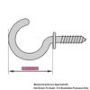 Cup Hooks Eb 50mm (2 Inch) (Qty 50)