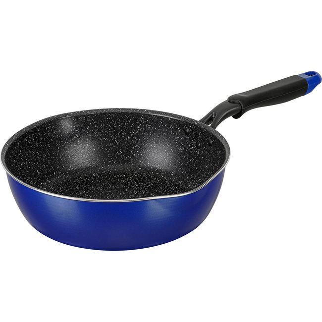 Wahei Freiz Neo RB-2154 Mega Fukka Deep Frying Pan, 10.2 inches (26 cm), Blue, Induction Heat/Gas Compatible, Handle Like a Pot, Bake, Boil, Simmer, Fry