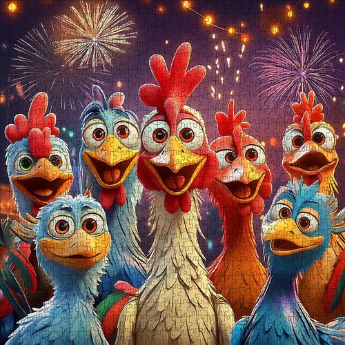 Chicken Puzzles for Adults 1000 Pieces -Large Paper Puzzle for Adults, Interactive Family Game, DIY Brain Challenge, Scratch-Resistant, Square Shape, Ideal Thanksgiving Gift