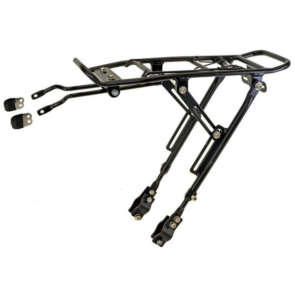 Fahrrad Gepäckträger aus Aluminium, ONE-4-ALL von M-WAVE, verstellbar für 20" - 29", flexible Befestigung, Schwarz