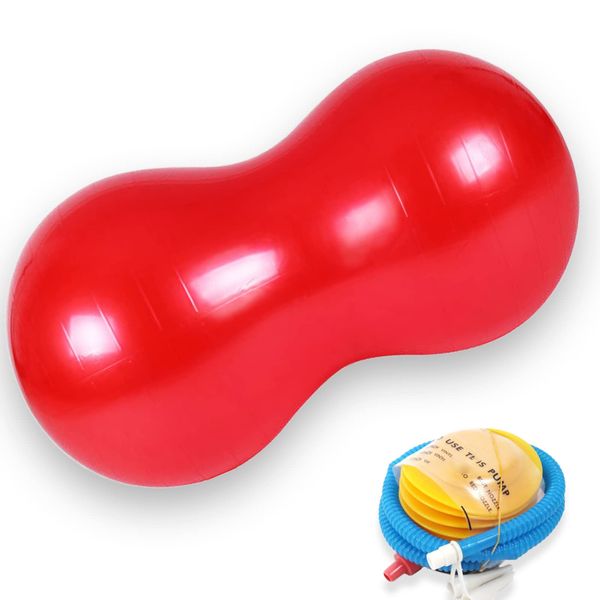 Ebitre Balance Ball, Peanuts with Training Videos, Diet, Core Air Pump, Beginner, Yoga, Gym (Red)