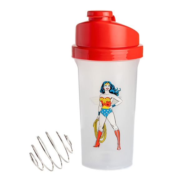 Paladone Wonder Woman Protein Shaker Bottle, 23 oz, Officially Licensed DC Comics Blender Cup