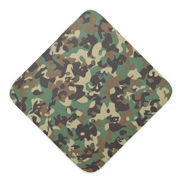 Pigsaly Dark Green Camo Print Hooded Baby Towel Woodland Camouflage Baby Bath Towel Unisex Soft Organic Cotton Washcloths Toddlers Shower Gifts for Boys Girls Newborn 35 x 35 in