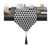 KnBoB Valentines Day Runner for Table, Triangle Pattern Black White for Farmhouse Kitchen, Dinner 12X55 Inch