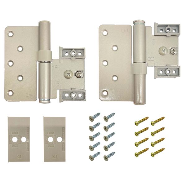 Murakoshi Seiko DH-5 3-Dimensional Adjustable Hinge, For Interior Doors, Hinge Top and Bottom Set, Silver