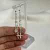 Sterling Silver Cross & Miraculous Medal Dangle Drop Earrings