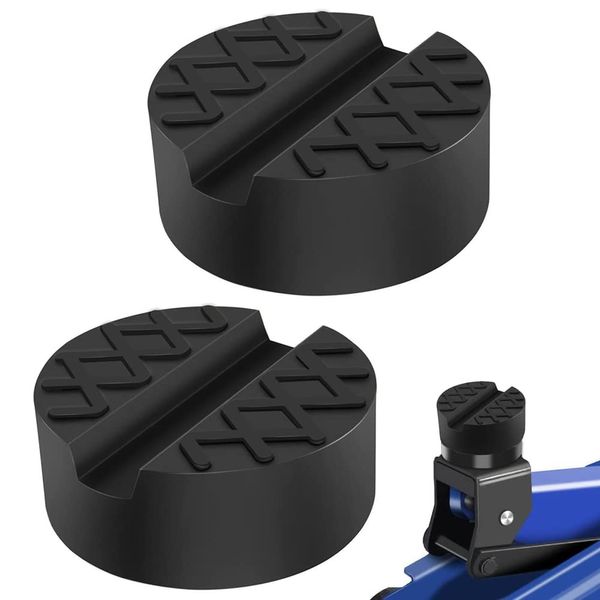 TengKo Jack Pad, 2 Pack Universal Slotted Rubber Jack Pad Frame Rail Protector 65mm/2.56 inch Diameter