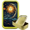 Sun Waves 1oz Gold Rectangular tin,Airtight Storage tin, Pill tin, Pocket Tin, Gift Tin