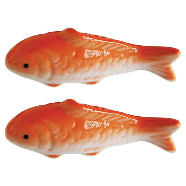 2PCS Fish Tank Fish Figurine Ceramic Fish Statue Aquarium Floating Fish Ornament