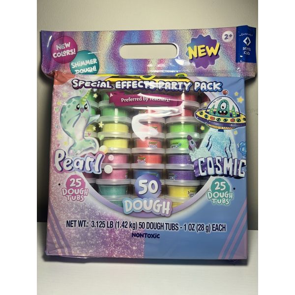 Crayola Pearl & Cosmic Special Effects Party Pack Dough Tubs, 50ct