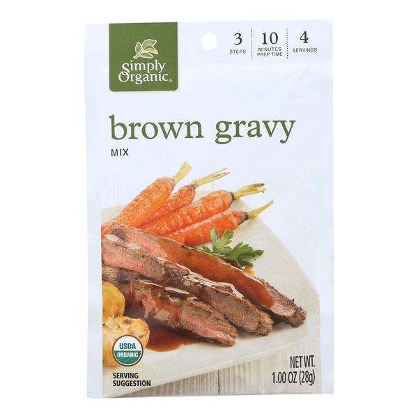 Simply Organic Vegetarian Brown Gravy, Seasoning Mix, Certified Organic, 1-Ounce Packets (Pack of 12) ( Value Bulk Multi-pack)