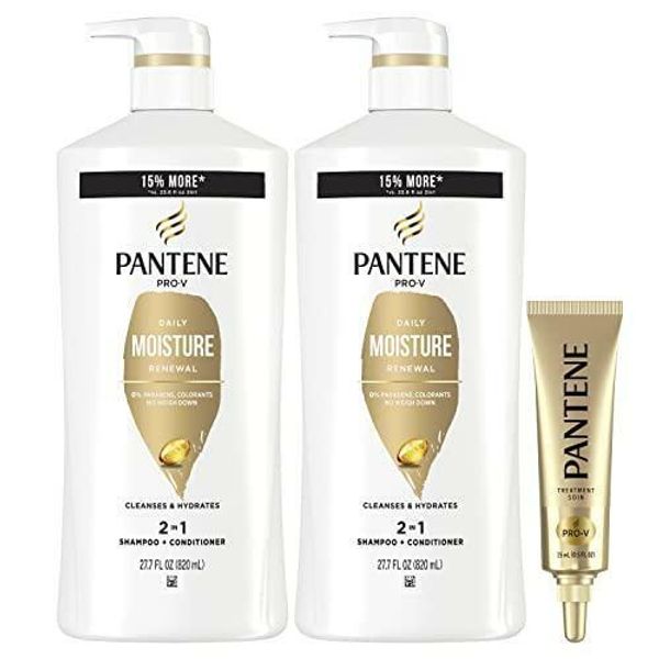 Pantene 2-in-1 Shampoo and Conditioner Twin Pack with Hair Treatment Set, Daily