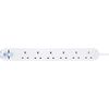 Masterplug Six Socket Surge Protected Extension Lead with 2 USB Ports, 2 Metres, White