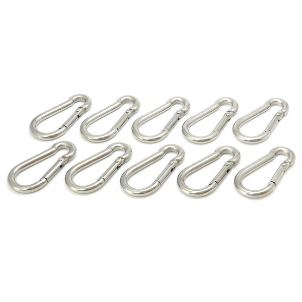 FregocS SHSY05-10p Spring Snaps, Nominal 5 (φ5 mm), Stainless Steel, Convenient Set of 10 (Snap Hook, Spring Hook)