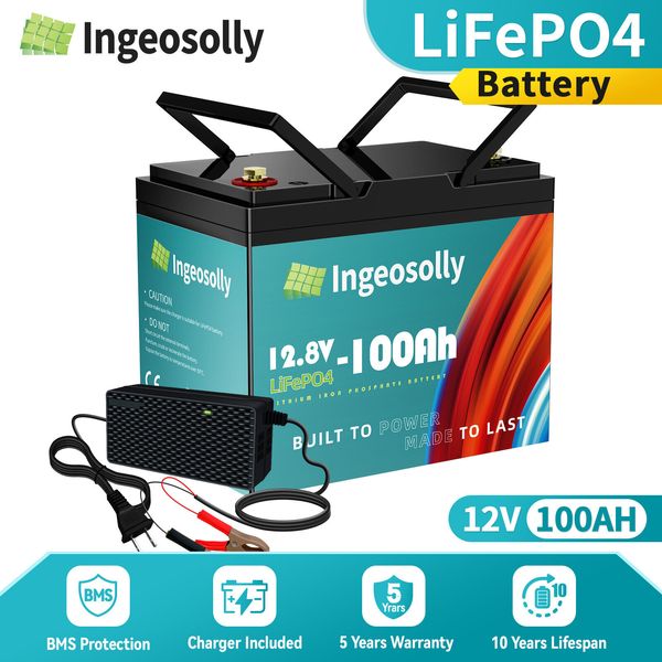 12V 100Ah LiFePO4 Lithium Battery Deep Cycle for 56lb Trolling Motor + Charger