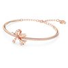Swarovski Volta bangle, Bow, White, Rose gold-tone plated
