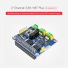 Waveshare 2-Channel Isolated CAN Bus Expansion HAT, Compatible with Raspberry Pi 5/4B/3B/Zero/Zero W/Zero 2W/Pico/Pico W/Pico WH, Dual Chips Solution, Built-in Multi Protections