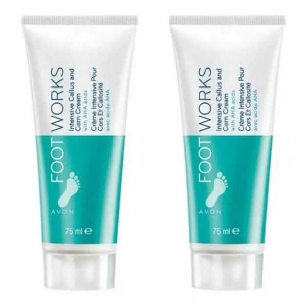 2x Avon Foot Works Intensive Callus & Corn Cream -75ml (150ml)