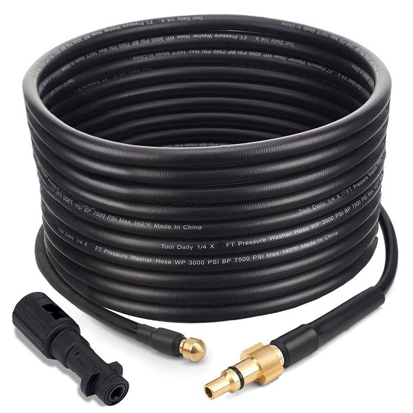 Emoobin Professional High Pressure Drain Pipe 10M/33FT, 2300 PSI / 160 BAR Drain and Pipe Cleaning Hose Kit Compatible with Karcher Pressure Washer K-Series (10)