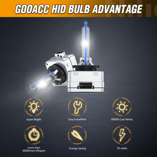 Nilight D3S HID Bulbs, 8000K Cool White D3S Bulb 35W High Low Beam Xenon Headlights Replacement, 2-Pack(NOT fit Halogen Headlight Assembly)