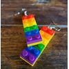 Long Colorful Lego Building Blocks Dangle Earrings by Pashal