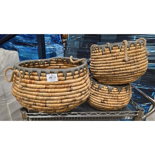 Water Hyacinth Woven Decorative Basket Sets - NEW